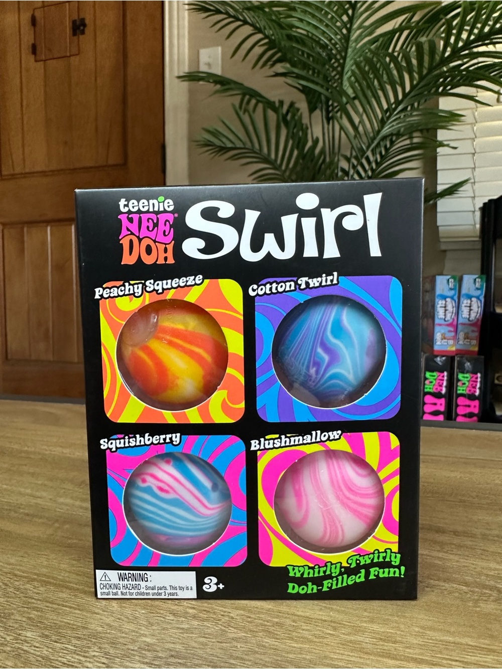 Teenie NEE DOH Swirl 4 Pack - Multi-Color Squish Balls